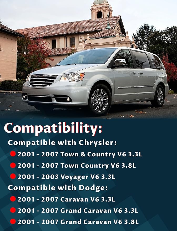 Automotive Engine Mounts Kit OE Replacement for Town & Country/Voyager/Caravan 2001-2007 3.3L/3.8L, FWD Automatic Transmission (OE# A2925, A2926, A2927, A2928)