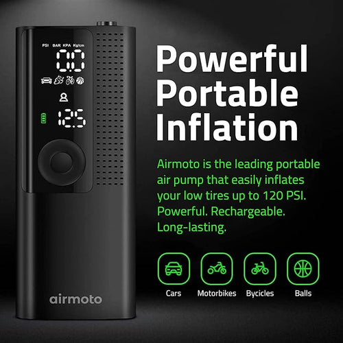 Airmoto and Power Kit Bundle Deal - 1 bundle - Tire Inflator Portable Air Compressor with Power Kit for Charging on The Road - Cordless Air Pump for Car...