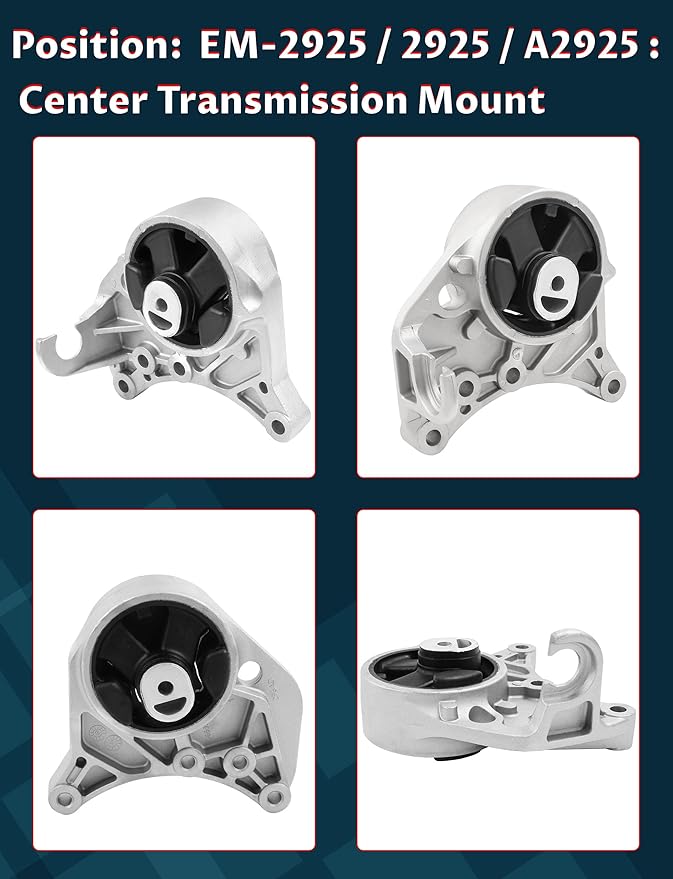 Automotive Engine Mounts Kit OE Replacement for Town & Country/Voyager/Caravan 2001-2007 3.3L/3.8L, FWD Automatic Transmission (OE# A2925, A2926, A2927, A2928)